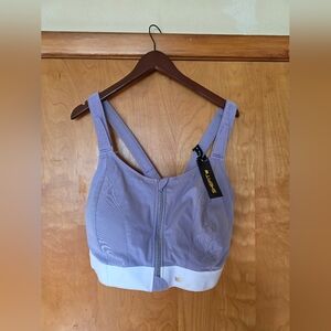 Lavender SHEFIT Sports Bra with White Trim